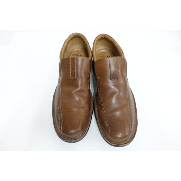 CLARKS Touareg Vibe Brown Sz 10 M Men Leather Slip-On Loafers main image 3